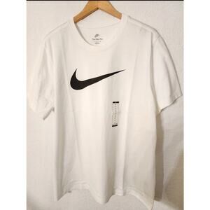 Nike Sportswear Icon Swoosh Large Men's White T Shirt Cotton DX1983-100 NWT